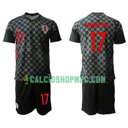 Croazia Mario Mandzukic 17 Bambino Maglia Trasferta Euro 2020 Manica Corta (+ Pantaloncini)